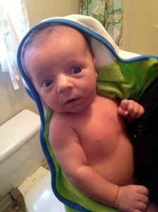 Lyndon after his first bath